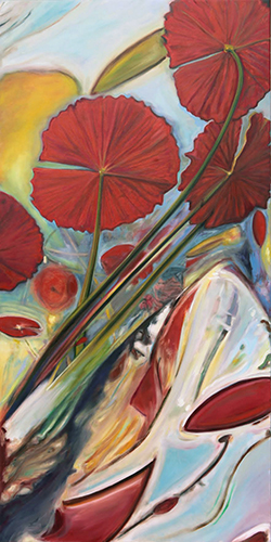 Michele Wortman Red Lily Pads Print